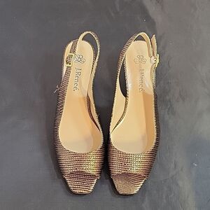 J.RENEE SLINGBACK WEDGE OPEN TOE LOW HEEL SHOE